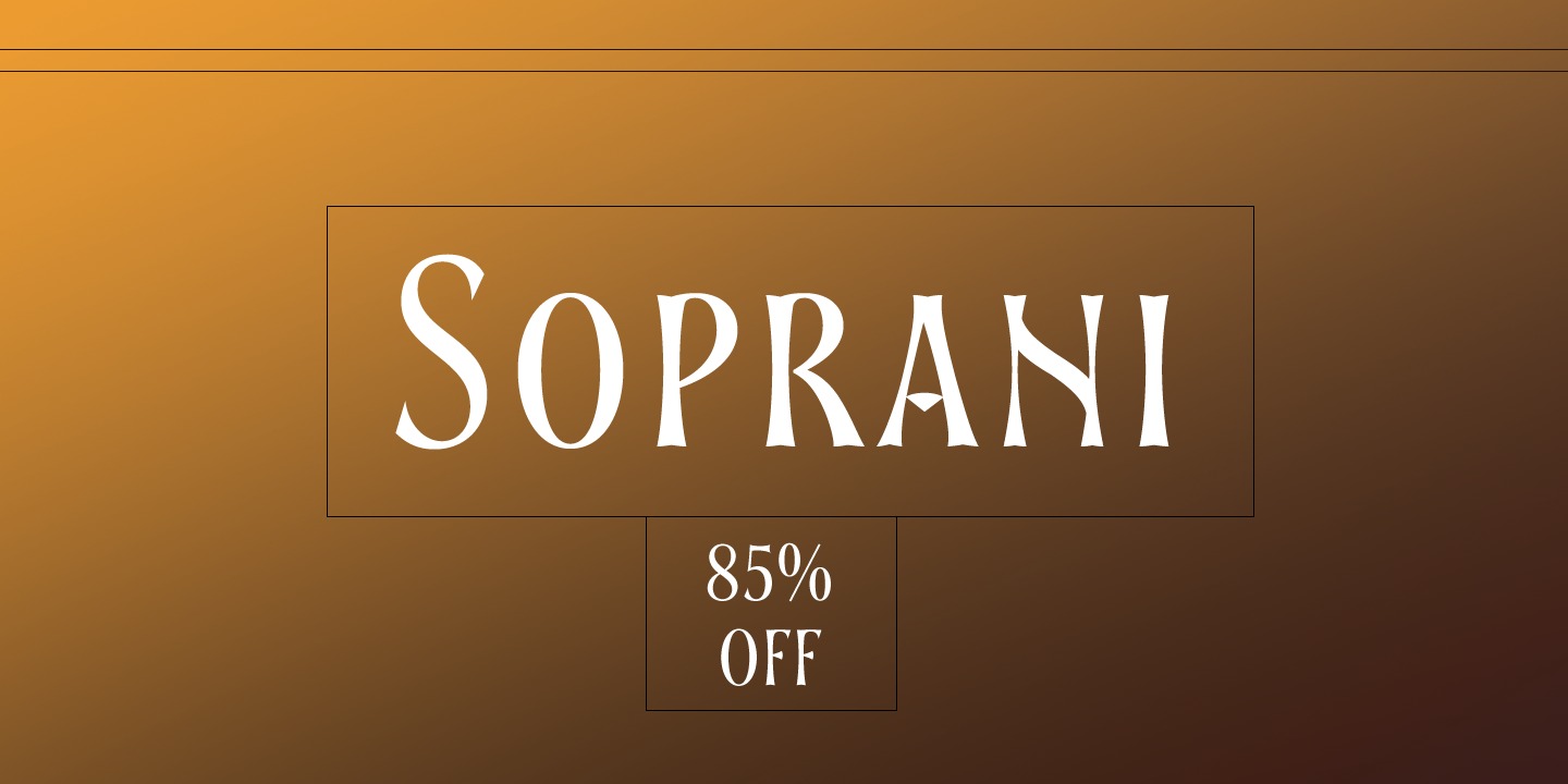 Ejemplo de fuente Soprani Extended Light Italic